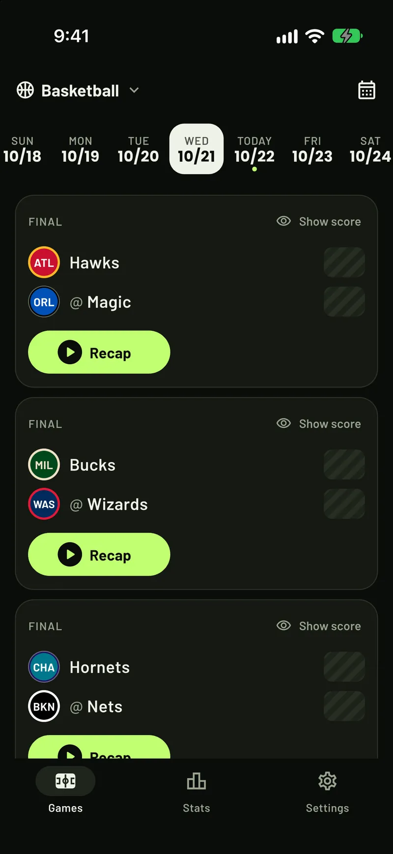 ScoreCover showing NBA games with every score covered